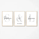 GobekUsa Personalized Set of 3 Custom Name Wall Art