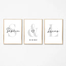 GobekUsa Personalized Set of 3 Custom Name Wall Art