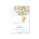 GobekUsa Personalized Teddy Bear Baby Shower Welcome Sign
