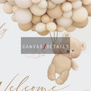 GobekUsa Personalized Teddy Bear Baby Shower Welcome Sign