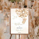 GobekUsa Personalized Teddy Bear Baby Shower Welcome Sign