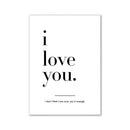 Minimalist pink and white love wall art bedroom room decor by Decorbites