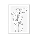 Minimalist pink aesthetic room decor wall art – bedroom line print by Decorbites