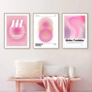 Minimalist pink angel number framed art set bedroom gallery wall art