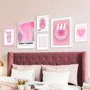 Minimalist pink angel number framed art set bedroom gallery wall art