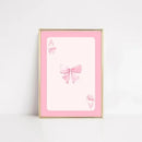 Watercolor pink bows and cherries art set bedroom wall art by Decorbites