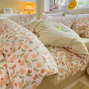 GobekUsa Pink Floral Bedding Set - Queen Size