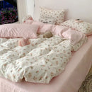 GobekUsa Pink Floral Bedding Set - Queen Size