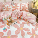 GobekUsa Pink Floral Bedding Set - Queen Size
