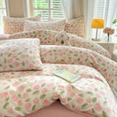 GobekUsa Pink Flowers Duvet Cover Set for Girls and Boys