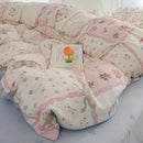 GobekUsa Pink Flowers Duvet Cover Set for Girls and Boys