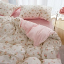GobekUsa Pink Flowers Duvet Cover Set for Girls and Boys