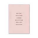 Minimalist pink pineapple modern wall art bedroom framed print