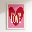 Modern red and white love music wall art canvas bedroom poster by Decorbites