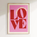 Modern red and white love music wall art canvas bedroom poster by Decorbites