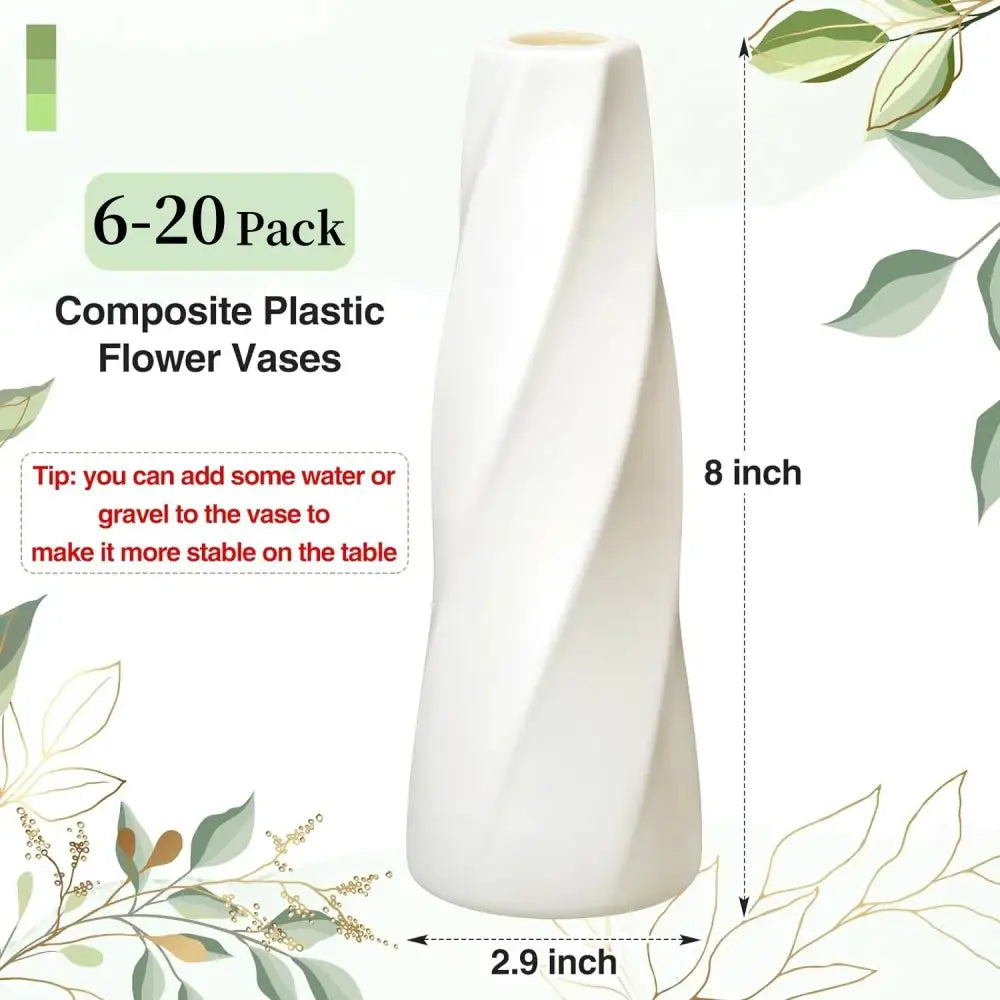 GobekUsa Plastic Retro Flower Vases 6-20 Pack, photo 4 of 17