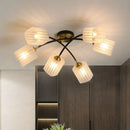 GobekUsa Post Modern Brass Ceiling Light with Frosted Glass - 6/8-Light Flush Mount