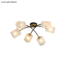 GobekUsa Post Modern Brass Ceiling Light with Frosted Glass - 6/8-Light Flush Mount