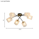 GobekUsa Post Modern Brass Ceiling Light with Frosted Glass - 6/8-Light Flush Mount