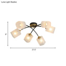 GobekUsa Post Modern Brass Ceiling Light with Frosted Glass - 6/8-Light Flush Mount