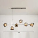 GobekUsa Postmodern 6-Light Island Lamp with Glass Ball Shades for Dining Rooms