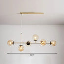 GobekUsa Postmodern 6-Light Island Lamp with Glass Ball Shades for Dining Rooms