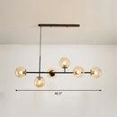 GobekUsa Postmodern 6-Light Island Lamp with Glass Ball Shades for Dining Rooms