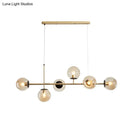 GobekUsa Postmodern 6-Light Island Lamp with Glass Ball Shades for Dining Rooms
