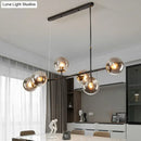 GobekUsa Postmodern 6-Light Island Lamp with Glass Ball Shades for Dining Rooms
