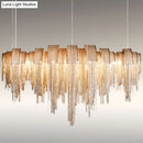 GobekUsa Postmodern Aluminum Tassel Pendant Lighting with 10 Bulbs - Island Ceiling Light