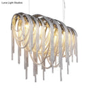 GobekUsa Postmodern Aluminum Tassel Pendant Lighting with 10 Bulbs - Island Ceiling Light