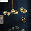 GobekUsa Postmodern Brass Island Light with Globe Glass Shade: Stylish Metal Ceiling Fixture