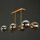 GobekUsa Postmodern Brass Island Light with Globe Glass Shade: Stylish Metal Ceiling Fixture