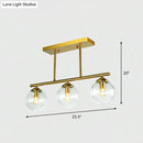 GobekUsa Postmodern Brass Island Light with Globe Glass Shade: Stylish Metal Ceiling Fixture