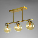 GobekUsa Postmodern Brass Island Light with Globe Glass Shade: Stylish Metal Ceiling Fixture