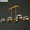 GobekUsa Postmodern Brass Island Light with Globe Glass Shade: Stylish Metal Ceiling Fixture