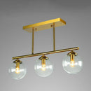 GobekUsa Postmodern Brass Island Light with Globe Glass Shade: Stylish Metal Ceiling Fixture