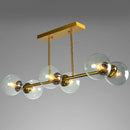 GobekUsa Postmodern Brass Island Light with Globe Glass Shade: Stylish Metal Ceiling Fixture