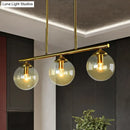GobekUsa Postmodern Brass Island Light with Globe Glass Shade: Stylish Metal Ceiling Fixture