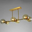 GobekUsa Postmodern Brass Island Light with Globe Glass Shade: Stylish Metal Ceiling Fixture