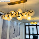 GobekUsa Postmodern Circle Pendant Light: Glass Brass Restaurant Island Fixture