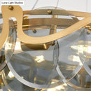 GobekUsa Postmodern Circle Pendant Light: Glass Brass Restaurant Island Fixture