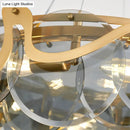 GobekUsa Postmodern Circle Pendant Light: Glass Brass Restaurant Island Fixture