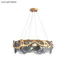 GobekUsa Postmodern Circle Pendant Light: Glass Brass Restaurant Island Fixture