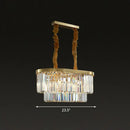 GobekUsa Postmodern Clear Crystal Rod Pendant Light for Dining Room in Brass Finish