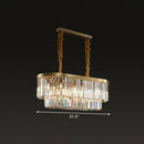 GobekUsa Postmodern Clear Crystal Rod Pendant Light for Dining Room in Brass Finish