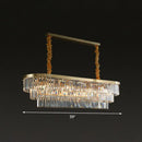 GobekUsa Postmodern Clear Crystal Rod Pendant Light for Dining Room in Brass Finish