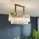 GobekUsa Postmodern Clear Crystal Rod Pendant Light for Dining Room in Brass Finish