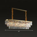 GobekUsa Postmodern Clear Crystal Rod Pendant Light for Dining Room in Brass Finish