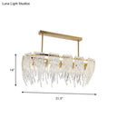 GobekUsa Postmodern Crystal Island Pendant Light Gold - 5-Light Dining Room Down Lighting